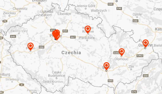 Pobočky ING Bank se nacházejí v několika krajských městech.