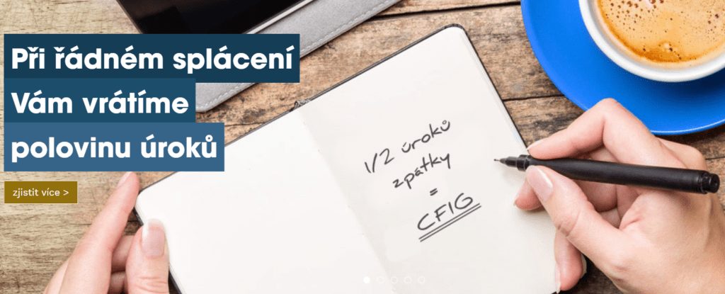 Při řádném splácení CFIG půjčky je klientovi vrácena polovina zaplacených úroků.