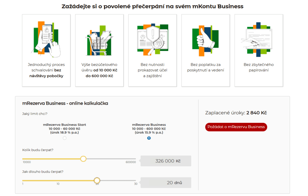 Maximální povolený limit přečerpání je 600 000 Kč.