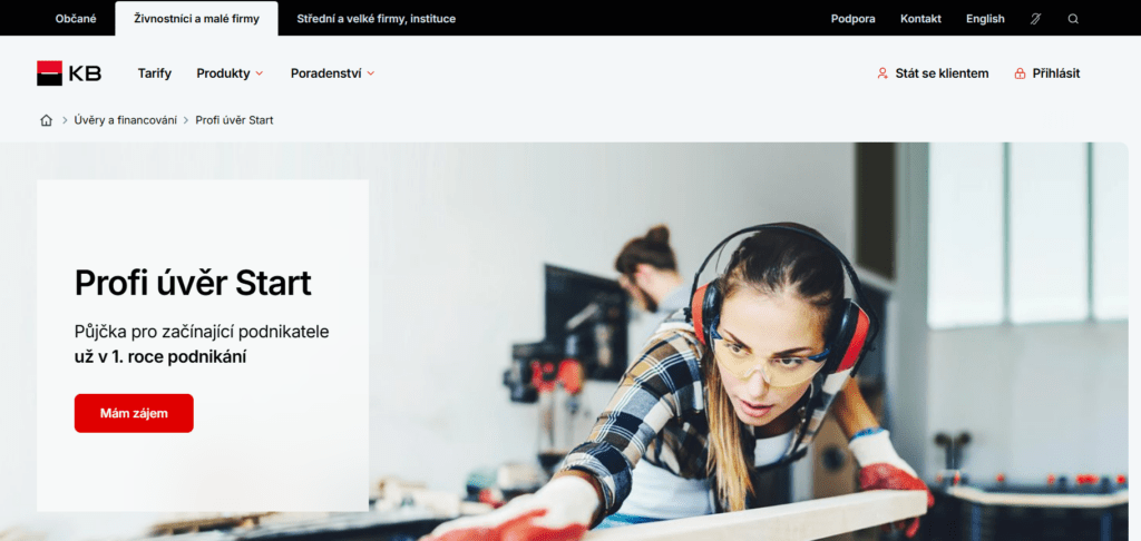 Půjčka Profi úvěr Start je určena živnostníkům i firmám.