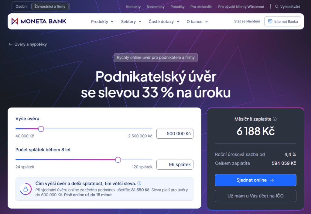 Úvěry do 600 000 Kč lze vyřídit také online a bez daňového přiznání.