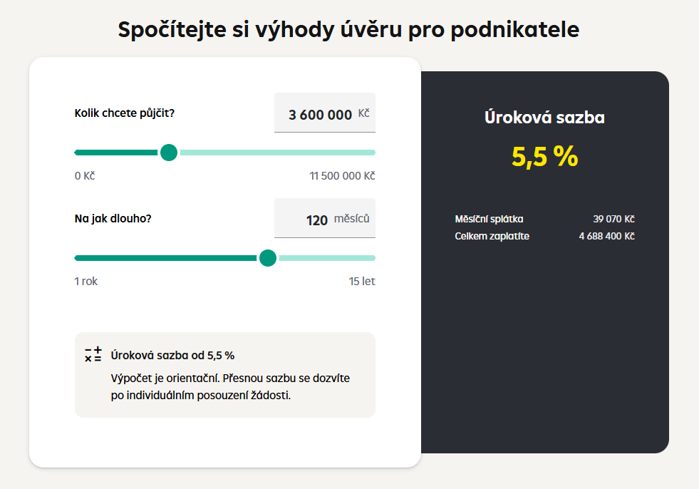Raiffeisenbank požaduje roční obrat od 300 000 do 100 000 000 Kč.