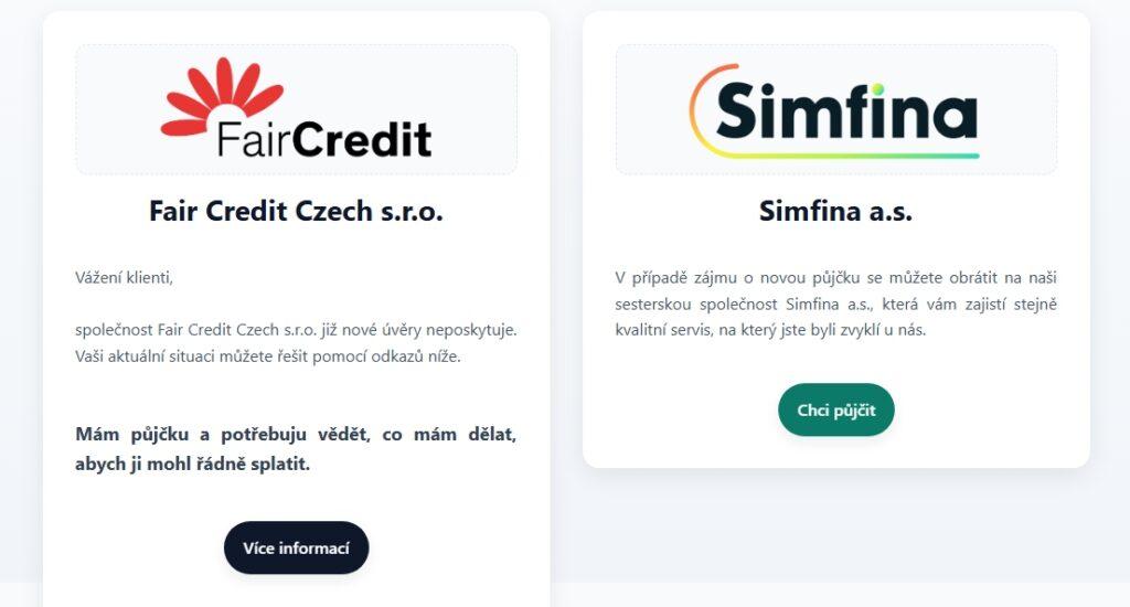 Fair Credit Czech, nebo Simfina? Jak je to s Fajn půjčkou a kontaktem. Co přihlášení do Fair Credit? Funguje vůbec?