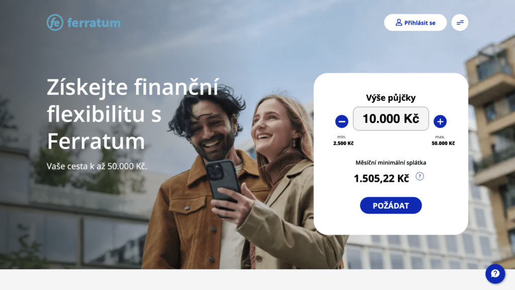 Na webu společnosti si člověk může nastavit požadovanou částku.