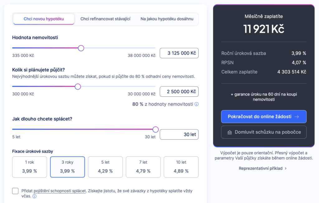 Hypoteční kalkulačka MONETY má mnoho využití, včetně výběru vhodné hypotéky.