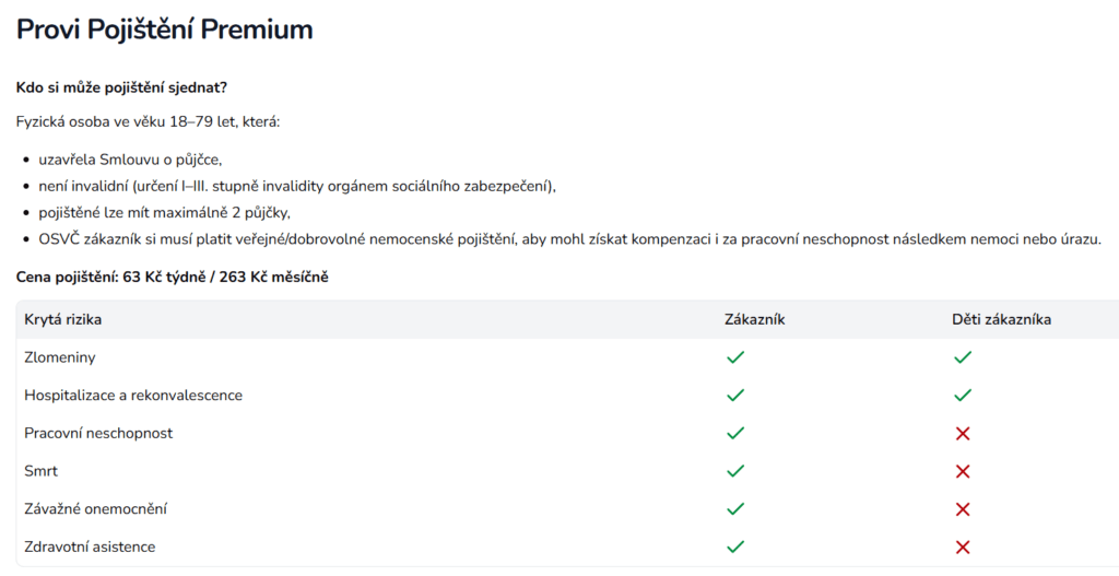 K půjčce Provident si může zákazník sjednat i pojištění, které ho ochrání v případě závažného onemocnění.