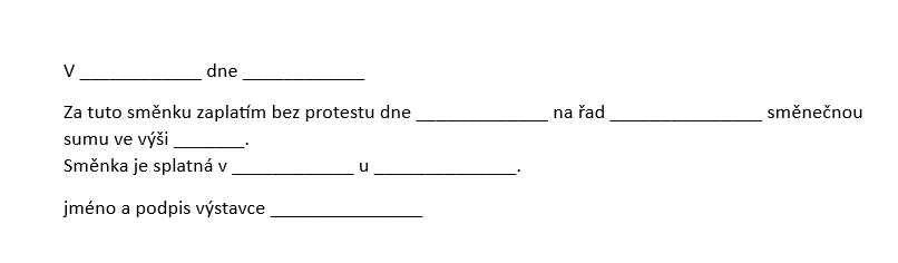 Vzor směnky vlastní si lze stáhnout zdarma.